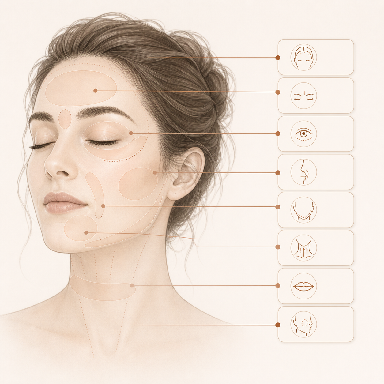 Zones du visage travaillées